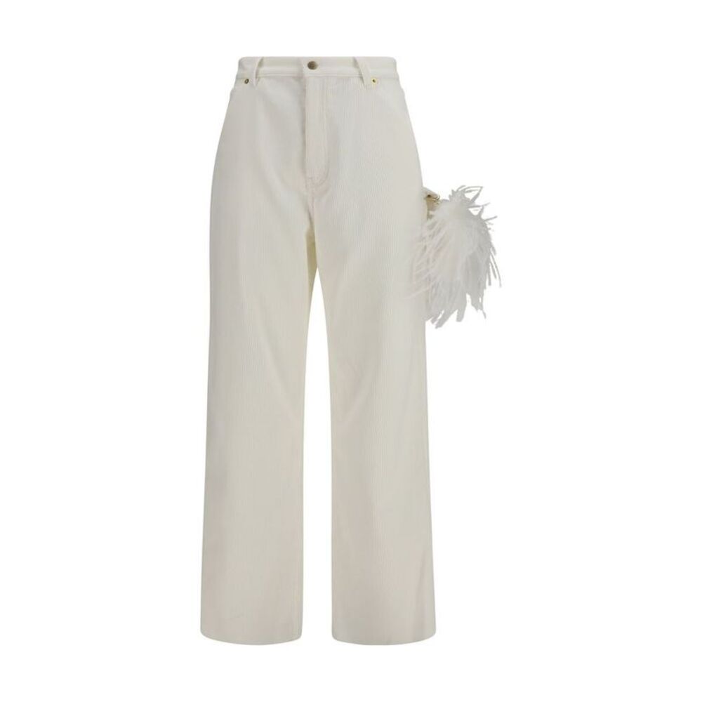 Darkpark White Cotton Casual Women's Pants